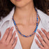 Indigo Borealis | Silver | Galaxy Glass Knotted Necklace